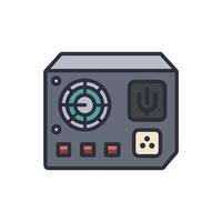 Computer power supply unit isolated on White Background illustration vector