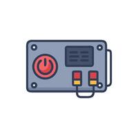 Stylized electronic control unit illustration in isometric view vector