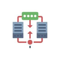 Data flow diagram with servers and processing node vector