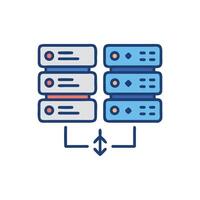 Abstract data servers icon for network and computing vector