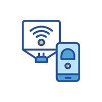 Smart home technology controlling TV with smartphone, wireless access vector