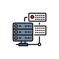 Abstract minimalist server rack illustration on a White Background vector