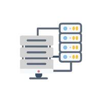 Server and database network illustration on a White Background vector