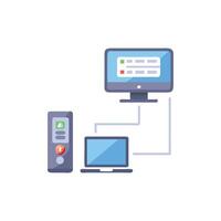 Network illustration depicting computer server and linked workstations vector