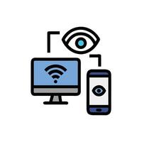 Connected devices illustration for digital security network vector