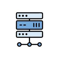 Stylized server icon, flat design on White Background vector