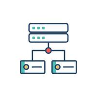 Network server connection icon on White Background graphic style vector