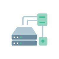 Abstract illustration of network server connected to database system vector