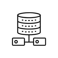 Database server flat line icon for technology concepts vector