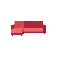 Flat design sofa with chaise lounge on White Background vector