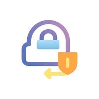 Cloud security concept illustration with shield and arrow graphic vector