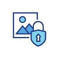 Secured image file with padlock on a White Background vector