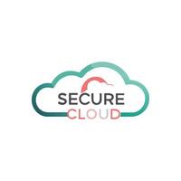 Secure cloud symbol graphic design on solid black backdrop vector