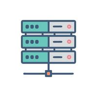 Server stack isolated icon for data storage network vector