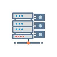 Data server icon representing a network of database servers vector