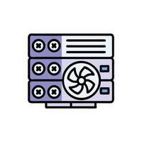 Stylized image of computer server hardware setup illustration vector
