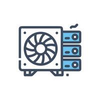 Stylized data server illustration against a dark background vector