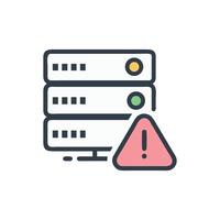 Server error, system warning, computer network problem, data safety vector