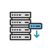 Data transfer to a stacked server icon illustration vector