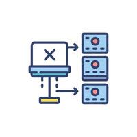 Server error sending data to database icon illustration vector