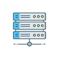 Three servers stacked on top of each other icon vector