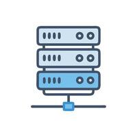 Stylized server rack icon on White Background for technology vector