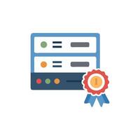Website data with award badge for ranking or achievement vector