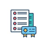 Documents and Certificate Flat Design Icon on White Background vector