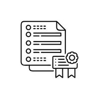 Certificate and document illustration icon with flat design style vector