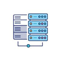 Cartoon Server Stack for Data Storage and Processing vector