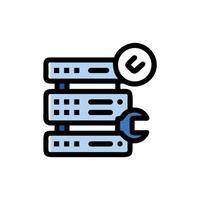 Server maintenance illustration with wrench on White Background graphic vector