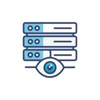 Data server security with eye for surveillance concept illustration vector