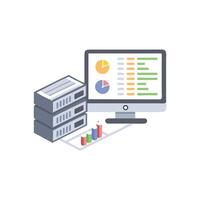 Data server analysis with graphs visualization using modern technologies vector