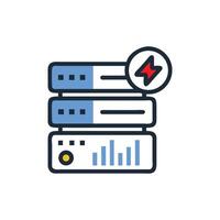 Highspeed data servers, optimized performance, energy efficiency concept vector