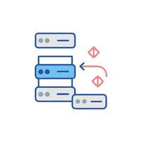 Data Synchronization Between Servers in a Network Illustration vector