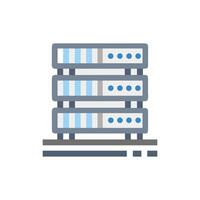 Server rack icon representing data storage and network infrastructure vector