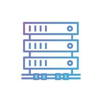 Isolated server rack stack with gradient on White Background vector