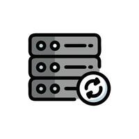 Server data sync process with transfer icon illustration vector