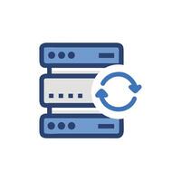 Data Server Refreshing and Synchronizing Flat Illustration vector