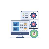 Flat Illustration Data Analysis and Information Management Systems vector