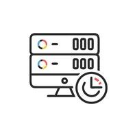 Server data with clock face for fast data transfer vector