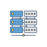 Stylized graphic of interconnected server database network illustration vector