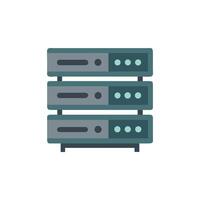 Isolated flat icon illustration of a computer server rack vector