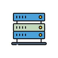 Isolated server rack illustration for data storage and networking vector