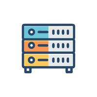 Stylized stacked servers illustration for data processing technology concept vector