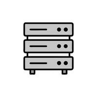 A server rack system icon in monochrome color palette vector