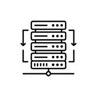 Minimalist data servers representation with network connection graphic vector