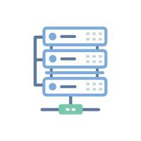 Modern Server Stack Illustration with Blue Accents on White vector
