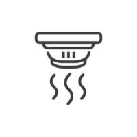 Smoke detector outline emits detection signal on White Background vector
