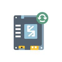 Hard drive with refresh symbol icon for data backup vector